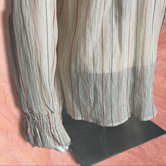 𝅺love Sam Smocked Off the Shoulder with Tassels Boho Top Size Extra Small - Picture 7 of 15